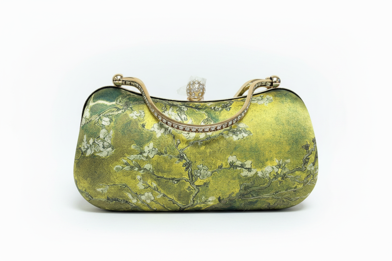 Green Botanical Clutch Bright Background