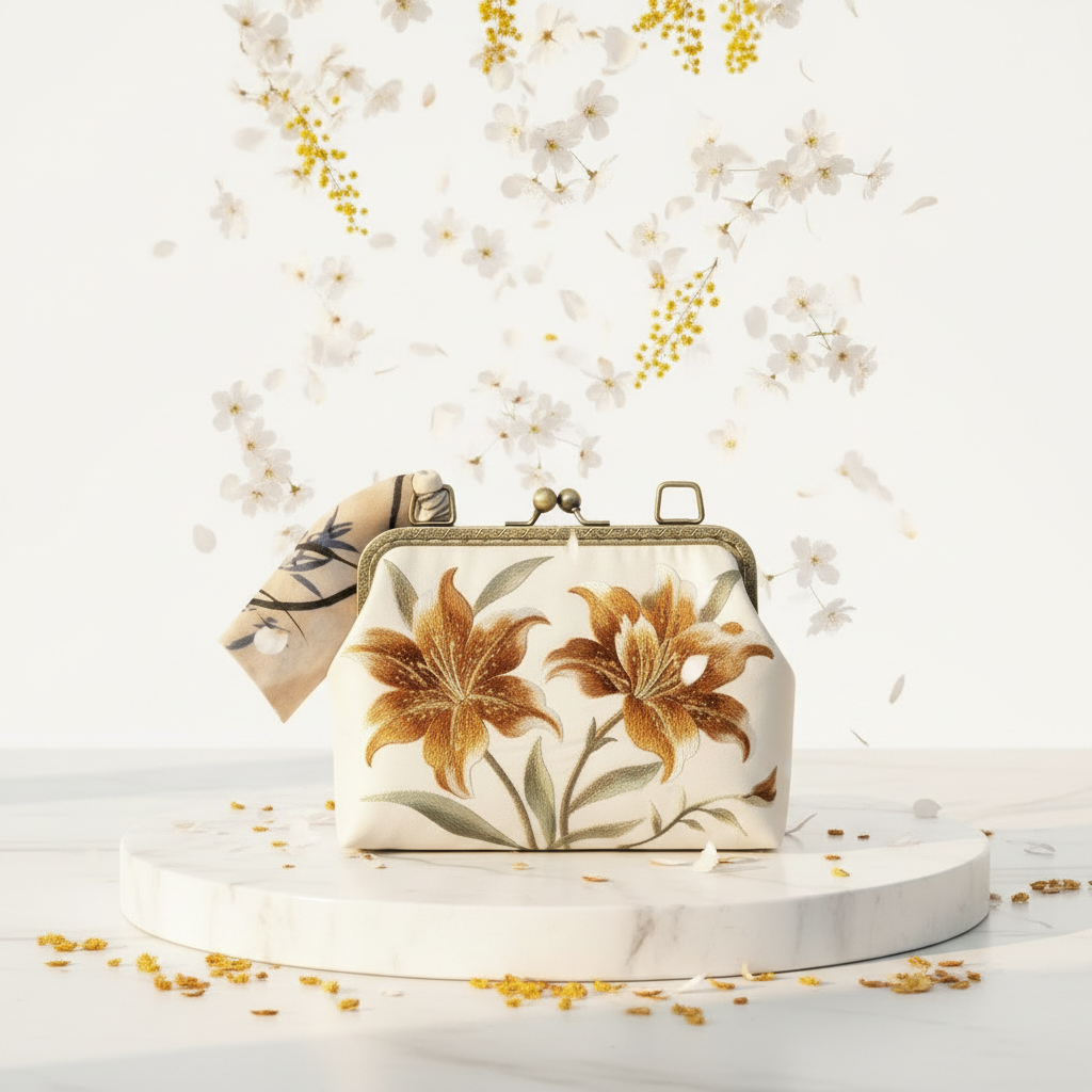 Ivory Amber Lily Clutch Vogue Background