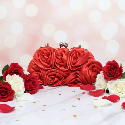 Red Rosette Clutch Romantic Background