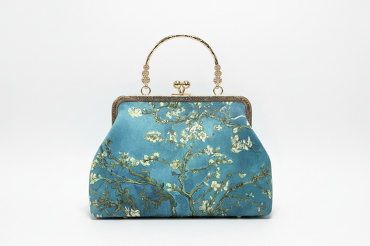 Teal Almond Blossom Clutch Elegant Background